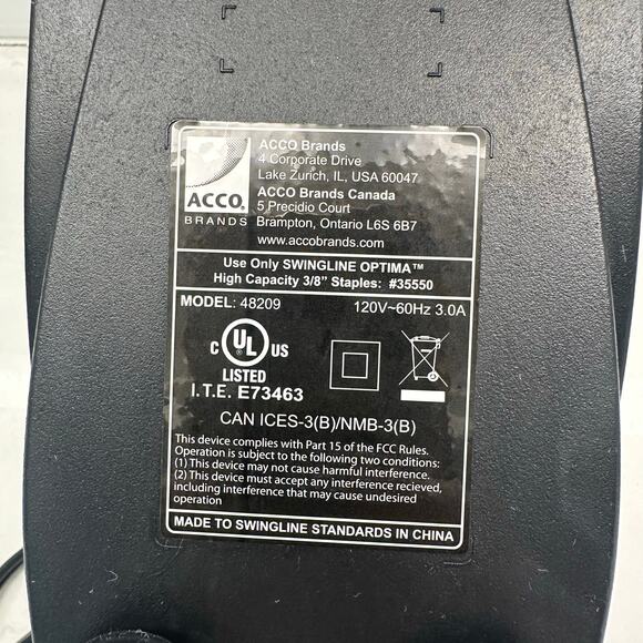 Swingline Optima 45 Electric Stapler 45 Sheet Capacity Silver - Picture 7 of 8